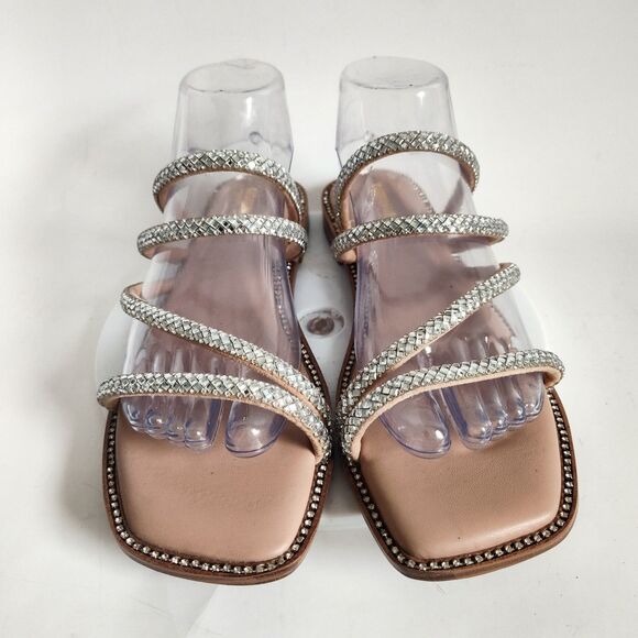 Cushionaire Sandals Size 10 Dressy Flats Comfort Slides Rhinestones Memory Foam - Picture 6 of 13